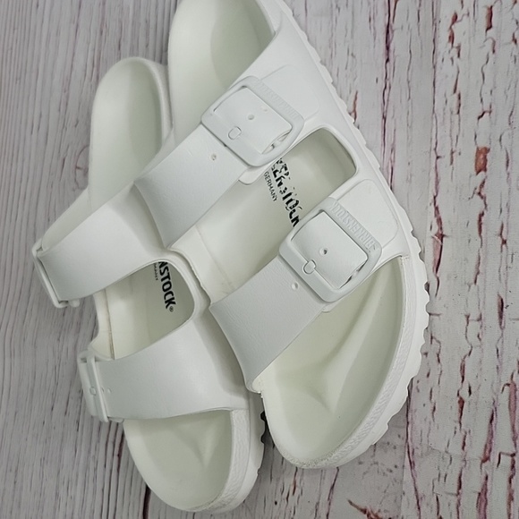 Birkenstock White Double Strap Sandals Women's Size 7.5 - Picture 9 of 9